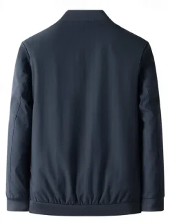 New OUKU Men's Lightweight Jacket Formal Office Zip Up Spring Spring & Fall Neutral Daily Navy Blue Army Green Jacket