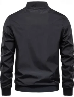Discount OUKU Men's Lightweight Jacket Jacket Outdoor Causal Windproof Zipper Spring & Fall Solid Color Neutral Daily Standing Collar Regular Black White Navy Blue Green Jacket