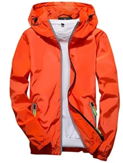 Clearance OUKU Men's Lightweight Jacket Outdoor Jacket Summer Jacket Hoodie Jacket Outdoor Leisure Sports Reflective Anti-UV Hooded Summer Spring Solid Color Classic Navy Black White Red Orange Jacket