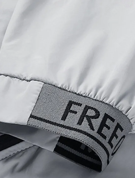 OUKU Men's Lightweight Jacket Outdoor Jacket Summer Jacket Windbreaker Vacation Daily Sunscreen Breathable Pocket Spring & Summer Plain Fashion Classic Hooded Regular White Gray Jacket