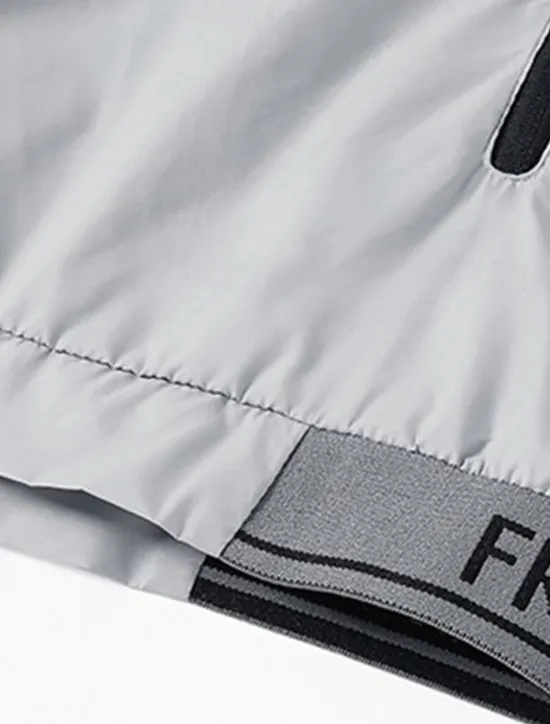 OUKU Men's Lightweight Jacket Outdoor Jacket Summer Jacket Windbreaker Vacation Daily Sunscreen Breathable Pocket Spring & Summer Plain Fashion Classic Hooded Regular White Gray Jacket