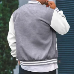 Discount OUKU Men's Lightweight Jacket Summer Jacket Transition Jacket Casual Jacket Vacation Daily Warm Pocket Fall & Winter Color Block Fashion Classic Stand Collar Regular Black Wine Red Navy Blue Royal Blue