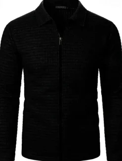 OUKU Men's Lightweight Jacket Summer Jacket Shirt Jacket Transition Jacket Vacation Daily Wearproof Pocket Spring Fall Plain Fashion Classic Lapel Regular Black White Wine Navy Blue Khaki Jacket