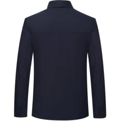 OUKU Men's Lightweight Jacket Summer Jacket Shirt Jacket Windbreaker Daily Wear Casual Daily Front Zipper Inside Pocket Cross-Seasons Fall & Winter Solid Colored Casual Daily Office Lapel Regular Black