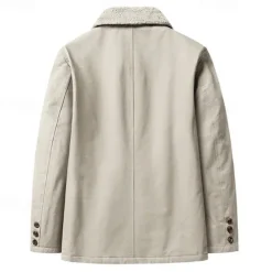 Online OUKU Men's Lightweight Jacket Trucker Jacket Outdoor Jacket Summer Jacket Daily Wear Workfashion Windproof Buttons Inside Pocket Spring Fall Plain Stylish Business Shirt Collar Regular Black khaki Army
