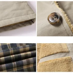Online OUKU Men's Lightweight Jacket Trucker Jacket Outdoor Jacket Summer Jacket Daily Wear Workfashion Windproof Buttons Inside Pocket Spring Fall Plain Stylish Business Shirt Collar Regular Black khaki Army