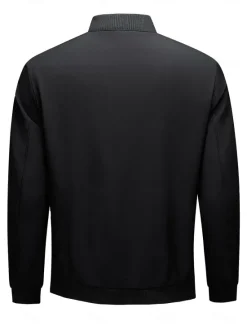 Outlet OUKU Men's Lightweight Jacket Training Outdoor Windproof Zip Up Pocket Spring Fall Solid Color Elegant Vacation Standing Collar Black Dark Red Navy Blue Khaki Jacket