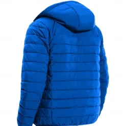 Clearance OUKU Men's Lightweight Puffer Jacket with Hood Water-Resistant Down Jacket Insulated Puffy Coat Reindeer Print Winter Jacket for Snow Ski Hiking Travel