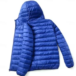 Online OUKU Men's Lightweight Puffer Jacket with Hood Water-Resistant Down Jacket Insulated Puffy Coat Nautical Compass Print Winter Jacket for Snow Ski Hiking Travel