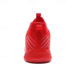 New OUKU Men's Lightweight Red Mesh Running Shoes - Breathable Athletic Sneakers for Sports and Casual Wear