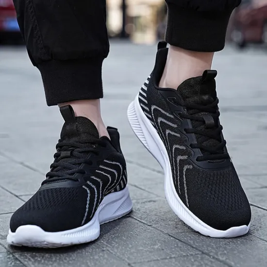 New OUKU Men's Lightweight Red Mesh Running Shoes - Breathable Athletic Sneakers for Sports and Casual Wear