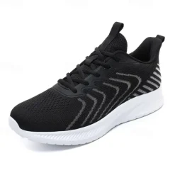 New OUKU Men's Lightweight Red Mesh Running Shoes - Breathable Athletic Sneakers for Sports and Casual Wear