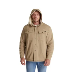 New OUKU Men's Lined Fleece Hooded Shirt Jacket Sherpa Padded jacket Coat Work Flannel Button Down Shirt Jacket Winter Outdoor Thermal Warm Windproof Lightweight Outerwear Parka Hunting Ski Snowboard Fishing