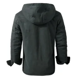 New OUKU Men's Lined Fleece Hooded Shirt Jacket Sherpa Padded jacket Coat Work Flannel Button Down Shirt Jacket Winter Outdoor Thermal Warm Windproof Lightweight Outerwear Parka Hunting Ski Snowboard Fishing