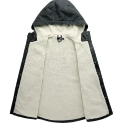 New OUKU Men's Lined Fleece Hooded Shirt Jacket Sherpa Padded jacket Coat Work Flannel Button Down Shirt Jacket Winter Outdoor Thermal Warm Windproof Lightweight Outerwear Parka Hunting Ski Snowboard Fishing