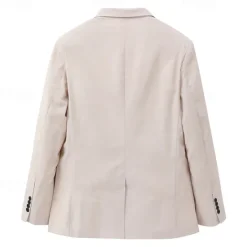New OUKU Men's Linen Blazer Business Fashion Casual Spring & Fall Polyester Linen Plain Pocket Buttons Comfortable Single Breasted Blazer White Light Green khaki