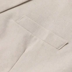 New OUKU Men's Linen Blazer Business Fashion Casual Spring & Fall Polyester Linen Plain Pocket Buttons Comfortable Single Breasted Blazer White Light Green khaki