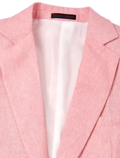 New OUKU Men's Linen Blazer Sport Coat Notch Collar Fashion Casual Solid Colored Linen Blazer Pink Sky Blue Sage Standard Fit Single Breasted One-button