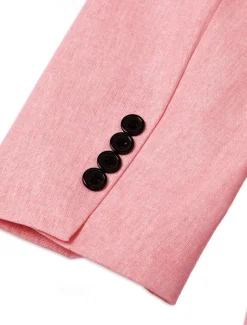 New OUKU Men's Linen Blazer Sport Coat Notch Collar Fashion Casual Solid Colored Linen Blazer Pink Sky Blue Sage Standard Fit Single Breasted One-button