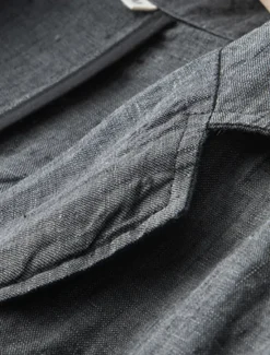 Hot OUKU Men's Linen Blazer Suits Wedding Anniversary Vacation Elegant Neutral Spring & Fall Cotton Linen Solid Color Buttons Comfy Single Breasted Two-button Blazer Dark Gray Navy Blue