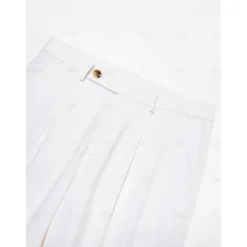 New OUKU Men's Linen Pants Chinos Solid Color Full Length Wedding Party Outdoor Elegant Vacation Black White Micro-elastic