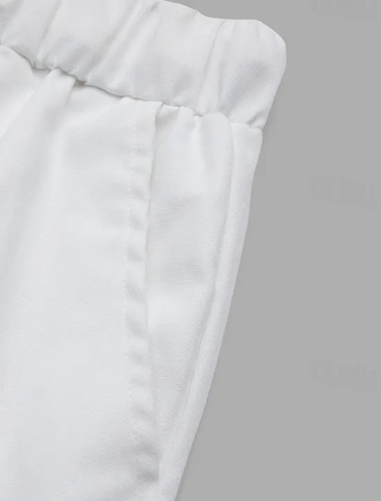 Discount OUKU Men's Linen Pants Summer Pants Cropped Pants Beach Pants Drawstring Elastic Waist Plain Comfort Breathable Calf-Length Casual Daily Holiday Fashion Classic Style Black White