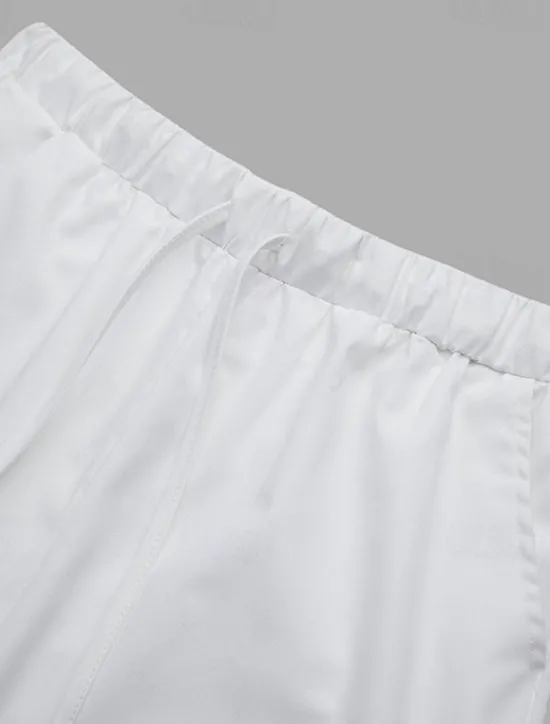 Discount OUKU Men's Linen Pants Summer Pants Cropped Pants Beach Pants Drawstring Elastic Waist Plain Comfort Breathable Calf-Length Casual Daily Holiday Fashion Classic Style Black White