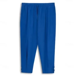 Sale OUKU Men's Linen Pants Summer Pants Cropped Pants Beach Pants Drawstring Elastic Waist Plain Comfort Breathable Calf-Length Casual Daily Holiday Fashion Classic Style Black White