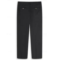 Clearance OUKU Men's Linen Pants Trousers Summer Pants Pleated Pants Front Pocket Straight Leg Plain Comfort Breathable Casual Daily Holiday Fashion Basic Black White