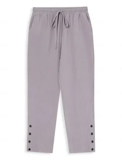 Online OUKU Men's Linen Pants Trousers Summer Pants Beach Pants Buttons Drawstring Elastic Waist Plain Comfort Breathable Full Length Casual Daily Holiday Fashion Classic Style White Blue