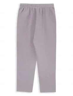 Online OUKU Men's Linen Pants Trousers Summer Pants Beach Pants Buttons Drawstring Elastic Waist Plain Comfort Breathable Full Length Casual Daily Holiday Fashion Classic Style White Blue