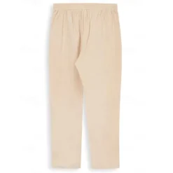 New OUKU Men's Linen Pants Trousers Summer Pants Drawstring Elastic Waist Plain Comfort Soft Daily Beach Fashion Simple Micro-elastic Khaki