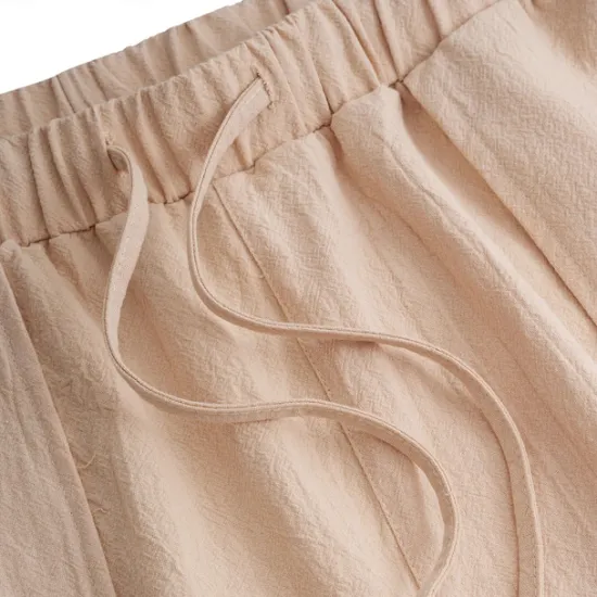 Discount OUKU Men's Linen Pants Trousers Summer Pants Beach Pants Pocket Drawstring Elastic Waist Plain Daily Streetwear Fashion Casual Black White