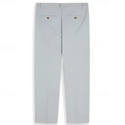 Discount OUKU Men's Linen Pants Trousers Summer Pants Front Pocket Pleats Straight Leg Plain Comfort Breathable Casual Daily Holiday Fashion Basic Black White