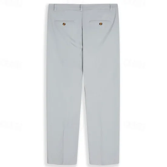 Discount OUKU Men's Linen Pants Trousers Summer Pants Front Pocket Pleats Straight Leg Plain Comfort Breathable Casual Daily Holiday Fashion Basic Black White