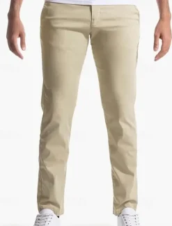 OUKU Men's Linen Pants Trousers Chinos Summer Pants Pocket Plain Comfort Breathable Vacation Daily Holiday Simple Casual Black Khaki