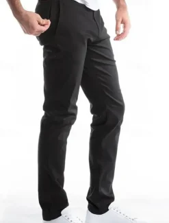 OUKU Men's Linen Pants Trousers Chinos Summer Pants Pocket Plain Comfort Breathable Vacation Daily Holiday Simple Casual Black Khaki