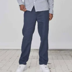 Hot OUKU Men's Linen Pants Trousers Summer Pants Pocket Plain Comfort Breathable Daily Casual Black White