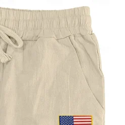 Best OUKU Men's Linen Pants Trousers Summer Pants Baggy Pants Beach Pants Drawstring Elastic Waist Straight Leg Plain Comfort Breathable Full Length Outdoor Casual Daily Fashion Retro Vintage Black Navy Blue