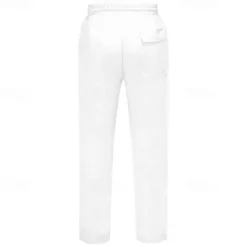 Online OUKU Men's Linen Pants Trousers Summer Pants Pocket Drawstring Elastic Waist Plain Comfort Breathable Vacation Daily Holiday Fashion Classic Style Black White Micro-elastic