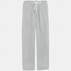 Online OUKU Men's Linen Pants Trousers Summer Pants Pocket Drawstring Elastic Waist Plain Comfort Breathable Vacation Daily Holiday Fashion Classic Style Black White Micro-elastic