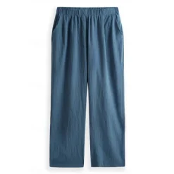 Online OUKU Men's Linen Pants Trousers Summer Pants Elastic Waist Straight Leg Solid Color Comfort Breathable Full Length Yoga Holiday Fashion Streetwear Blue Orange Inelastic
