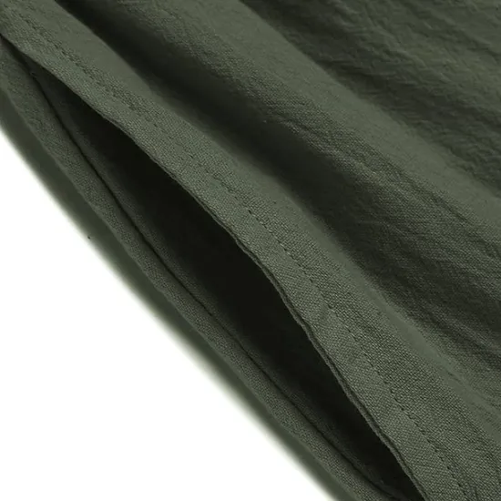 Best OUKU Men's Linen Pants Trousers Summer Pants Beach Pants Jogger Pants Drawstring Elastic Waist Plain Comfort Breathable Outdoor Daily Going out Linen / Cotton Blend Fashion Streetwear Black Blue Green