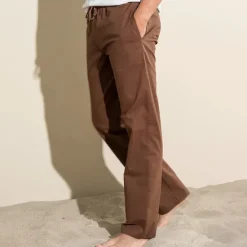 Best OUKU Men's Linen Pants Trousers Summer Pants Pocket Plain Comfort Breathable Outdoor Daily Going out Fashion Casual Black White