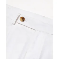 Online OUKU Men's Linen Pants Trousers Summer Pants Front Pocket Straight Leg Plain Comfort Breathable Casual Daily Holiday Fashion Basic Black White