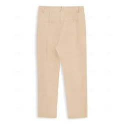 Hot OUKU Men's Linen Pants Trousers Summer Pants Beach Pants Plain Breathable Soft Casual Daily Holiday Fashion Streetwear White Navy Blue Inelastic