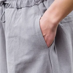 Outlet OUKU Men's Linen Pants Trousers Summer Pants Beach Pants Pocket Drawstring Elastic Waist Plain Comfort Breathable Daily Holiday Vacation Hawaiian Boho Black Navy Blue
