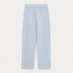 Outlet OUKU Men's Linen Pants Trousers Summer Pants Beach Pants Drawstring Elastic Waist Print Graphic Comfort Daily Vacation Beach 20% Linen Vacation Fashion Blue Green