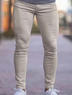 Best OUKU Men's Linen Pants Trousers Chinos Summer Pants Pocket Plain Comfort Breathable Vacation Daily Holiday Simple Casual Black Khaki