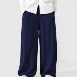 Clearance OUKU Men's Linen Pants Trousers Summer Pants Beach Pants Elastic Waist Wide Leg Flowy Plain Comfort Outdoor Daily Going out Hip-Hop Yoga White Yellow